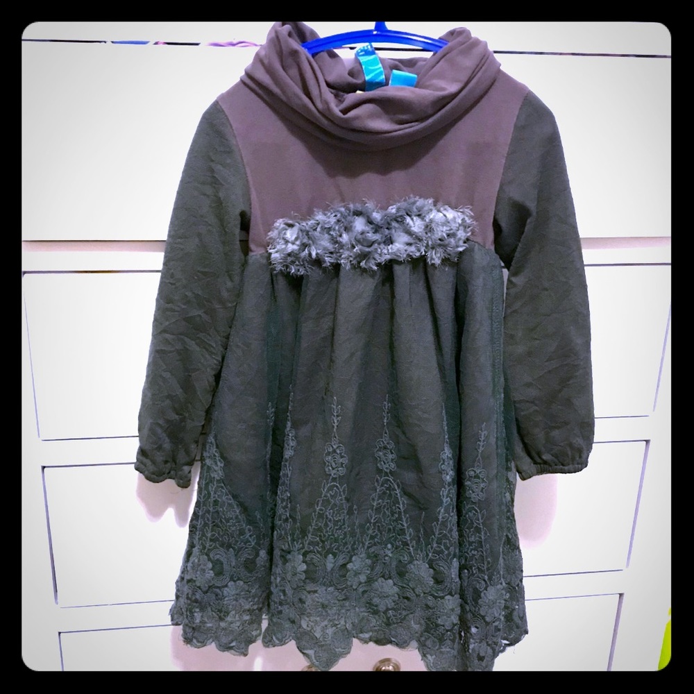 Turtle Neck Lace Dress